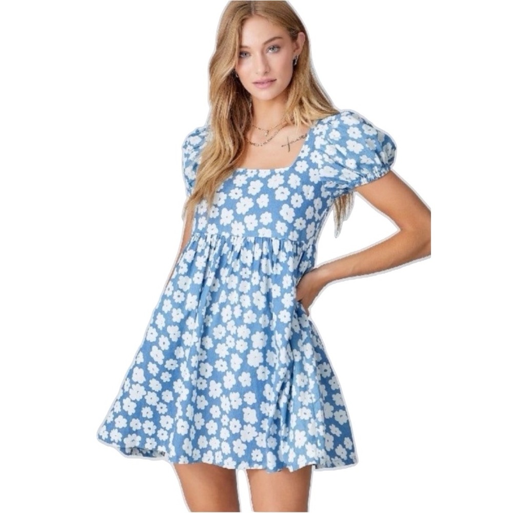 Baltic Born McKell Blue and White Floral Mini Dress